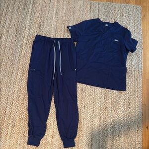 Navy Blue Scrub Set